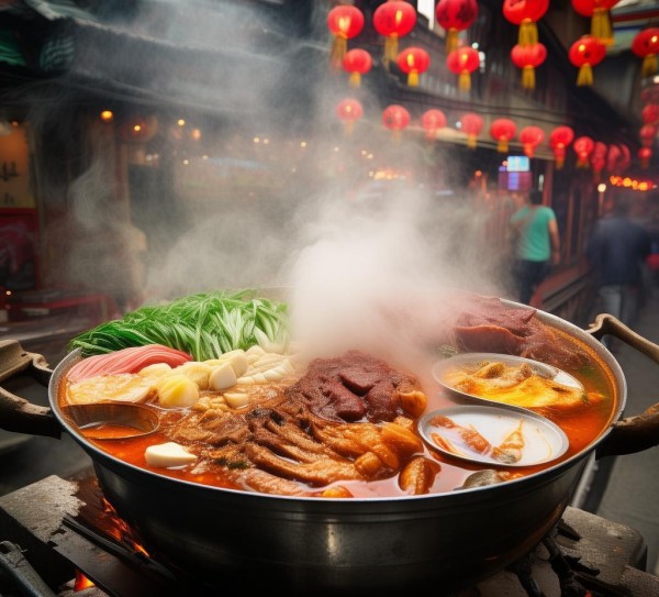 重庆特色美食，锅火大热一锅热气腾腾的汤